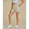 imageluvamia Striped Shorts for Women High Waisted Beach Casual Drawstring Pull On Elastic Waist Summer Shorts with PocketsBeige Stripe