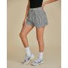 imageluvamia Striped Shorts for Women High Waisted Beach Casual Drawstring Pull On Elastic Waist Summer Shorts with PocketsBlack Stripe