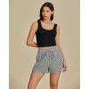 imageluvamia Striped Shorts for Women High Waisted Beach Casual Drawstring Pull On Elastic Waist Summer Shorts with PocketsBlack Stripe