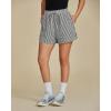 imageluvamia Striped Shorts for Women High Waisted Beach Casual Drawstring Pull On Elastic Waist Summer Shorts with PocketsBlack Stripe