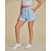 imageluvamia Striped Shorts for Women High Waisted Beach Casual Drawstring Pull On Elastic Waist Summer Shorts with PocketsBlue Stripe