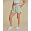 imageluvamia Striped Shorts for Women High Waisted Beach Casual Drawstring Pull On Elastic Waist Summer Shorts with PocketsGreen Stripe