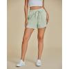 imageluvamia Striped Shorts for Women High Waisted Beach Casual Drawstring Pull On Elastic Waist Summer Shorts with PocketsGreen Stripe