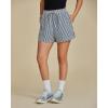 imageluvamia Striped Shorts for Women High Waisted Beach Casual Drawstring Pull On Elastic Waist Summer Shorts with PocketsNavy Stripe