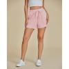 imageluvamia Striped Shorts for Women High Waisted Beach Casual Drawstring Pull On Elastic Waist Summer Shorts with PocketsPink Stripe