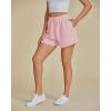 imageluvamia Striped Shorts for Women High Waisted Beach Casual Drawstring Pull On Elastic Waist Summer Shorts with PocketsPink Stripe