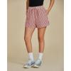 imageluvamia Striped Shorts for Women High Waisted Beach Casual Drawstring Pull On Elastic Waist Summer Shorts with PocketsRed Stripe