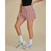 imageluvamia Striped Shorts for Women High Waisted Beach Casual Drawstring Pull On Elastic Waist Summer Shorts with PocketsRed Stripe