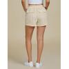 imageluvamia Striped Shorts for Women High Waisted Trendy Casual Pull On Drawstring Elastic Waist Beach Shorts with PocketsBeige Stripe