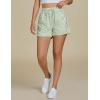 imageluvamia Striped Shorts for Women High Waisted Trendy Casual Pull On Drawstring Elastic Waist Beach Shorts with PocketsGreen Stripe