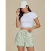 imageluvamia Striped Shorts for Women High Waisted Trendy Casual Pull On Drawstring Elastic Waist Beach Shorts with PocketsGreen Stripe