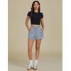 imageluvamia Striped Shorts for Women High Waisted Trendy Casual Pull On Drawstring Elastic Waist Beach Shorts with PocketsNavy Stripe