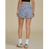 imageluvamia Striped Shorts for Women High Waisted Trendy Casual Pull On Drawstring Elastic Waist Beach Shorts with PocketsNavy Stripe