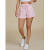 imageluvamia Striped Shorts for Women High Waisted Trendy Casual Pull On Drawstring Elastic Waist Beach Shorts with PocketsPink Stripe