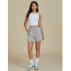 imageluvamia Sweat Shorts for Women High Waisted Pull On Side Zip Casual Lounge Cotton Summer Athleisure Shorts with PocketsHeather Grey