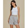 imageluvamia Sweat Shorts for Women High Waisted Pull On Side Zip Casual Lounge Cotton Summer Athleisure Shorts with PocketsHeather Grey