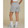 imageluvamia Sweat Shorts for Women High Waisted Pull On Side Zip Casual Lounge Cotton Summer Athleisure Shorts with PocketsHeather Grey