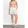 imageluvamia Sweat Shorts for Women High Waisted Pull On Side Zip Casual Lounge Cotton Summer Athleisure Shorts with PocketsIvory White