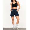 imageluvamia Sweat Shorts for Women High Waisted Pull On Side Zip Casual Lounge Cotton Summer Athleisure Shorts with PocketsNavy Blue