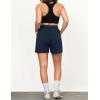 imageluvamia Sweat Shorts for Women High Waisted Pull On Side Zip Casual Lounge Cotton Summer Athleisure Shorts with PocketsNavy Blue