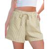 imageluvamia Striped Shorts for Women High Waisted Beach Casual Drawstring Pull On Elastic Waist Summer Shorts with PocketsBeige Stripe