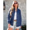 imageluvamia Denim Jackets for Women Trendy Long Sleeve Oversized Jean Jacket Casual Button Down Western Flat Pocket ShacketClassic Blue