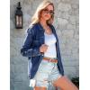 imageluvamia Denim Jackets for Women Trendy Long Sleeve Oversized Jean Jacket Casual Button Down Western Flat Pocket ShacketClassic Blue