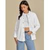 imageluvamia Denim Jackets for Women Trendy Long Sleeve Oversized Jean Jacket Casual Button Down Western Flat Pocket ShacketCream White