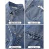 imageluvamia Denim Jackets for Women Trendy Long Sleeve Oversized Jean Jacket Casual Button Down Western Flat Pocket ShacketMedium Blue