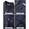 imageluvamia Denim Jackets for Women Trendy Long Sleeve Oversized Jean Jacket Casual Button Down Western Flat Pocket ShacketNightfall Blue