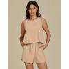 imageluvamia Linen Short Sets for Women Two Piece Matching Casual Sleeveless Tank Top and High Waisted Shorts Summer OutfitsAlmond