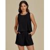 imageluvamia Linen Short Sets for Women Two Piece Matching Casual Sleeveless Tank Top and High Waisted Shorts Summer OutfitsBlack