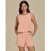 imageluvamia Linen Short Sets for Women Two Piece Matching Casual Sleeveless Tank Top and High Waisted Shorts Summer OutfitsCameo Rose