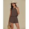 imageluvamia Linen Short Sets for Women Two Piece Matching Casual Sleeveless Tank Top and High Waisted Shorts Summer OutfitsCoffee Brown