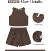 imageluvamia Linen Short Sets for Women Two Piece Matching Casual Sleeveless Tank Top and High Waisted Shorts Summer OutfitsCoffee Brown