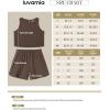 imageluvamia Linen Short Sets for Women Two Piece Matching Casual Sleeveless Tank Top and High Waisted Shorts Summer OutfitsCoffee Brown