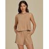 imageluvamia Linen Short Sets for Women Two Piece Matching Casual Sleeveless Tank Top and High Waisted Shorts Summer OutfitsLatte