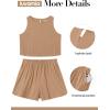 imageluvamia Linen Short Sets for Women Two Piece Matching Casual Sleeveless Tank Top and High Waisted Shorts Summer OutfitsLatte