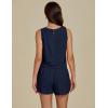 imageluvamia Linen Short Sets for Women Two Piece Matching Casual Sleeveless Tank Top and High Waisted Shorts Summer OutfitsNavy Blue