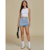 imageluvamia Jean Skorts for Woman High Waisted Pull On Trendy Casual Stretch Denim Skirt with Shorts Asymmetrical Wrap SkortThousand Oceans Blue