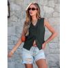 imageluvamia Womens Vests Linen Fashion Dressy Casual Lightweight Button Down Sleeveless Blazer Lined Work Waistcoat Vest TopDark Grey