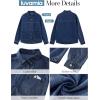 imageluvamia Denim Jackets for Women Trendy Oversized Long Sleeve Button Down Jean Jacket Casual Shacket with Patch PocketsClassic Blue