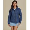 imageluvamia Denim Jackets for Women Trendy Oversized Long Sleeve Button Down Jean Jacket Casual Shacket with Patch PocketsClassic Blue