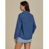 imageluvamia Denim Jackets for Women Trendy Oversized Long Sleeve Button Down Jean Jacket Casual Shacket with Patch PocketsMedium Blue