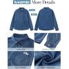 imageluvamia Denim Jackets for Women Trendy Oversized Long Sleeve Button Down Jean Jacket Casual Shacket with Patch PocketsMedium Blue