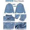 imageluvamia Denim Jackets for Women Trendy Oversized Long Sleeve Button Down Jean Jacket Casual Shacket with Patch PocketsRoadknight Blue