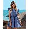 imageluvamia 2025 Denim Dress for Women Summer Babydoll Sleeveless Ruffle Sleeve Mini Dresses Loose Flowy Swing Pleated DressBay Blue