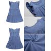 imageluvamia 2025 Denim Dress for Women Summer Babydoll Sleeveless Ruffle Sleeve Mini Dresses Loose Flowy Swing Pleated DressBay Blue