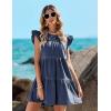 imageluvamia 2025 Denim Dress for Women Summer Babydoll Sleeveless Ruffle Sleeve Mini Dresses Loose Flowy Swing Pleated DressReef Blue