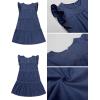 imageluvamia 2025 Denim Dress for Women Summer Babydoll Sleeveless Ruffle Sleeve Mini Dresses Loose Flowy Swing Pleated DressReef Blue